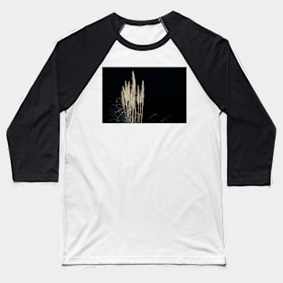 Pampas flowers and leaves isolated on black. Baseball T-Shirt